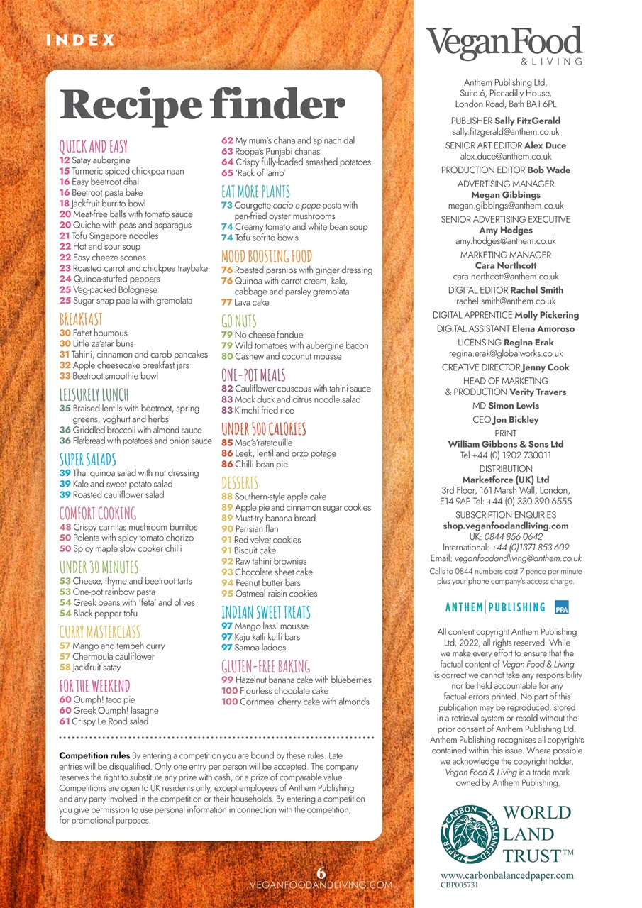 Vegan Food & Living Magazine Preview Pages