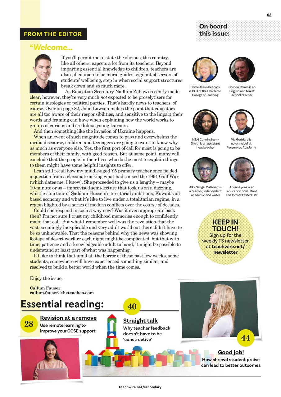 Teach Secondary Preview Pages