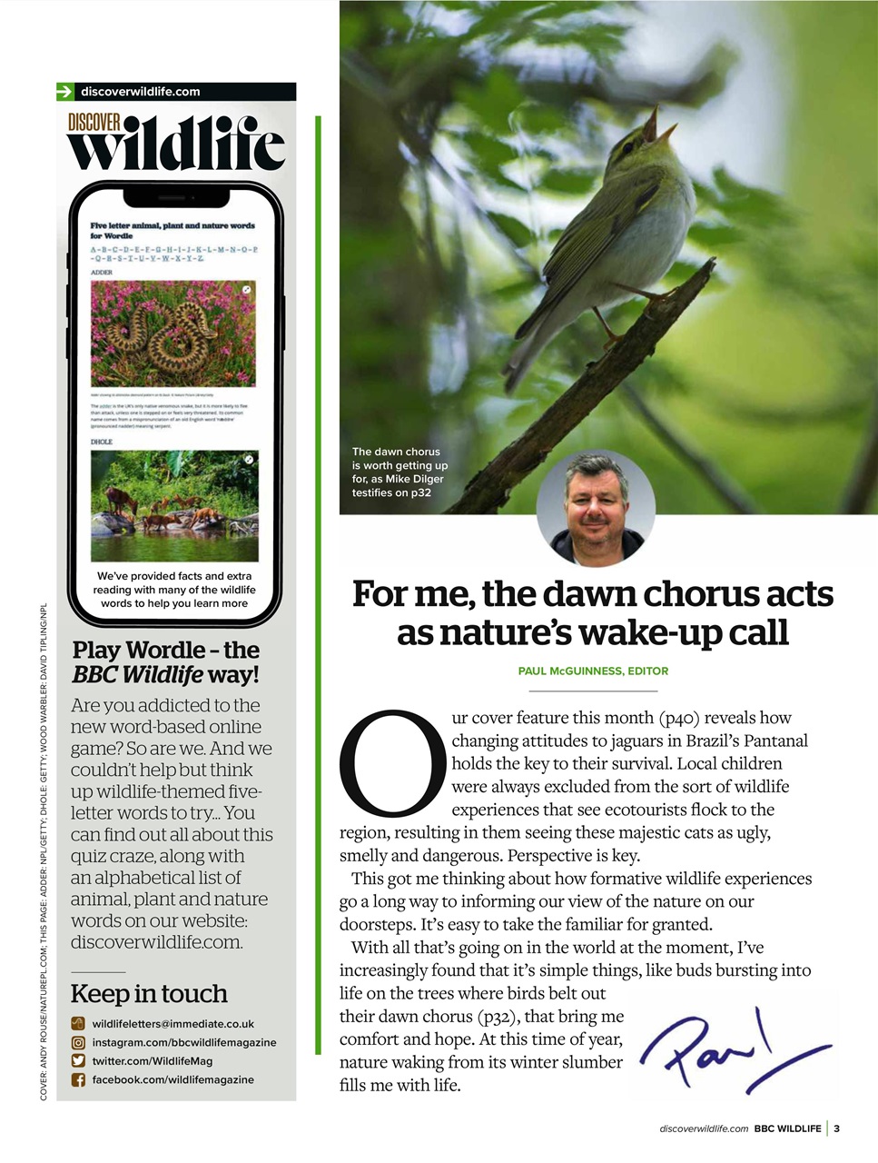 BBC Wildlife Magazine Preview Pages