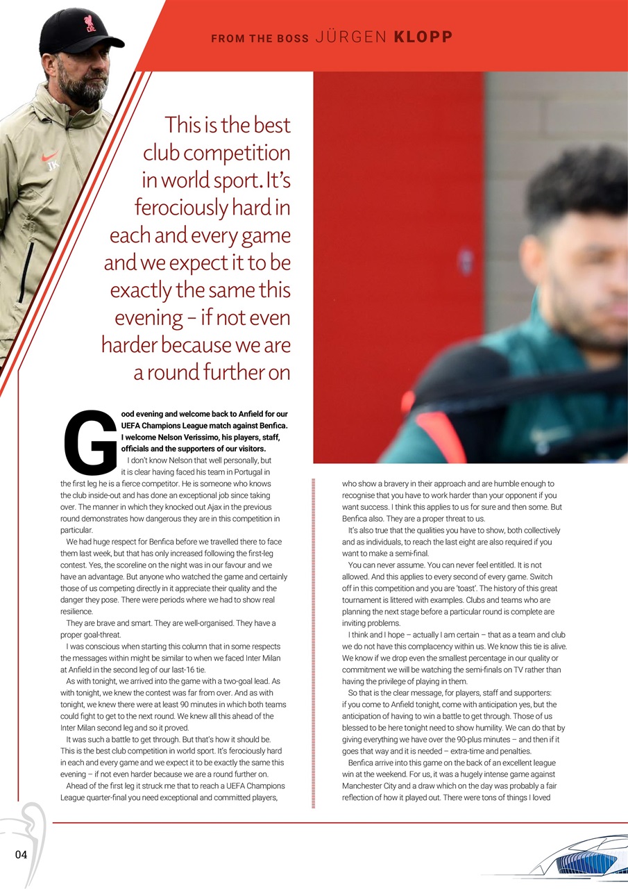 Liverpool FC Programmes Preview Pages