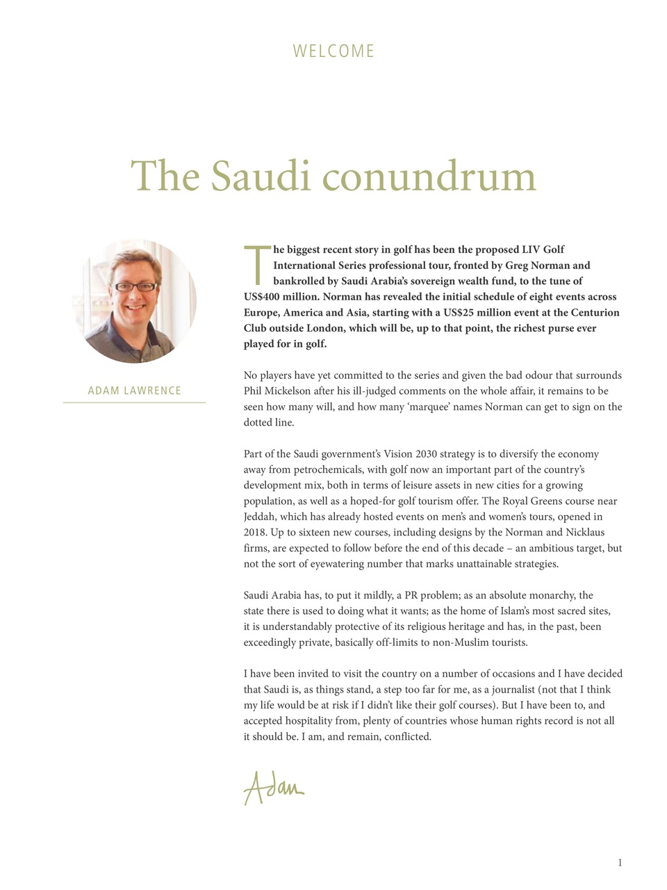 Golf Course Architecture Preview Pages