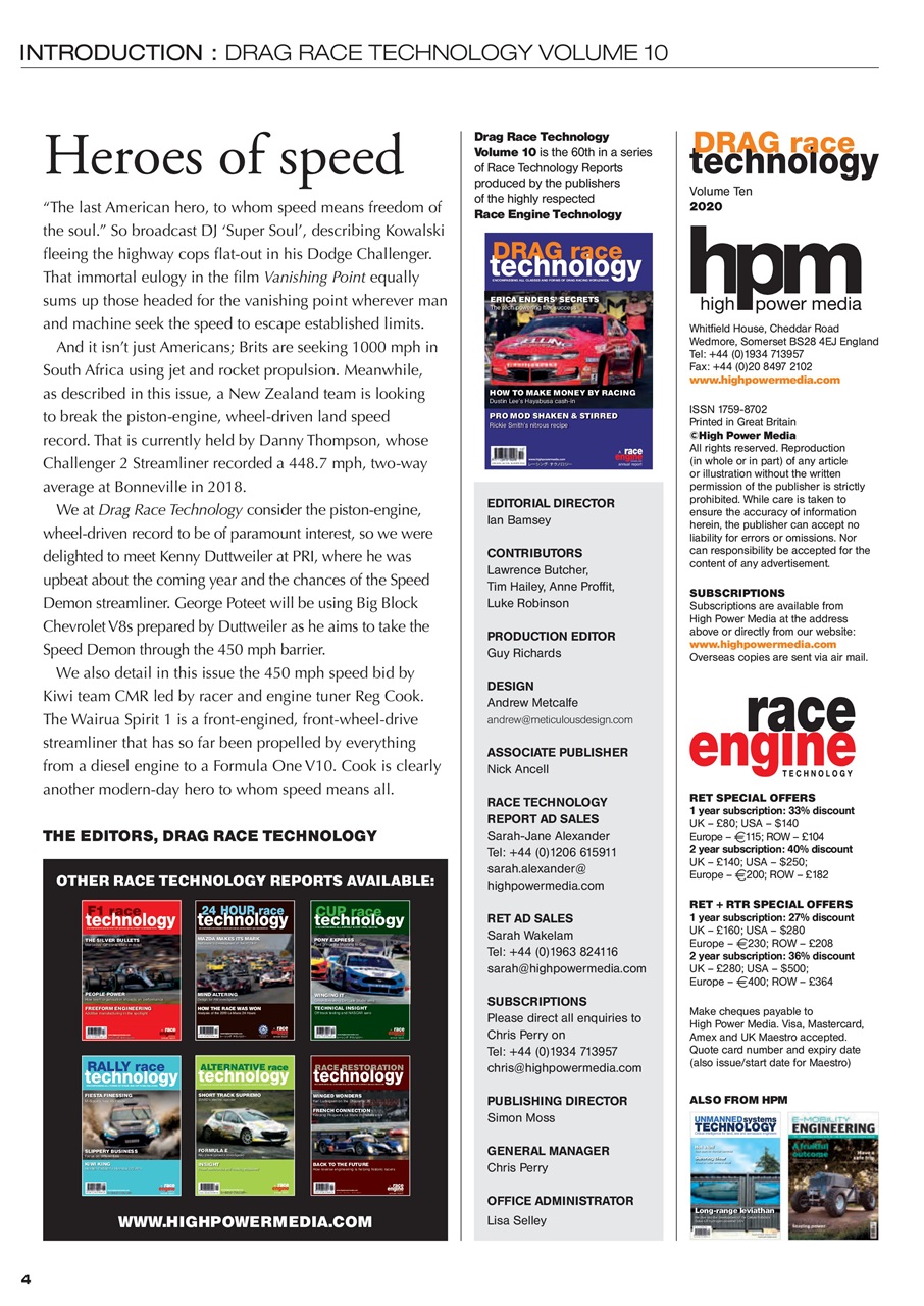 DRAG Race Technology Preview Pages