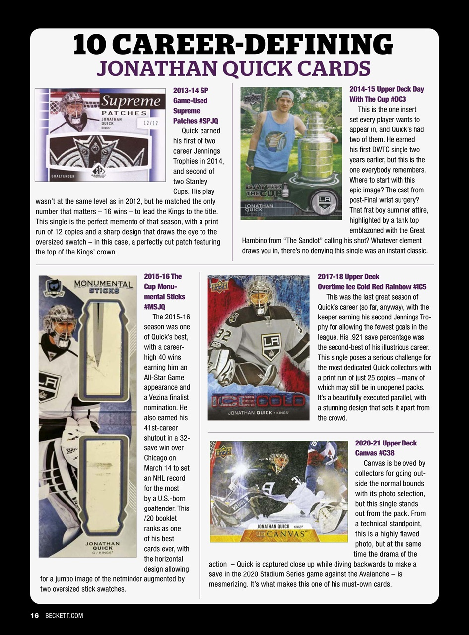 Beckett Hockey Magazine Preview Pages