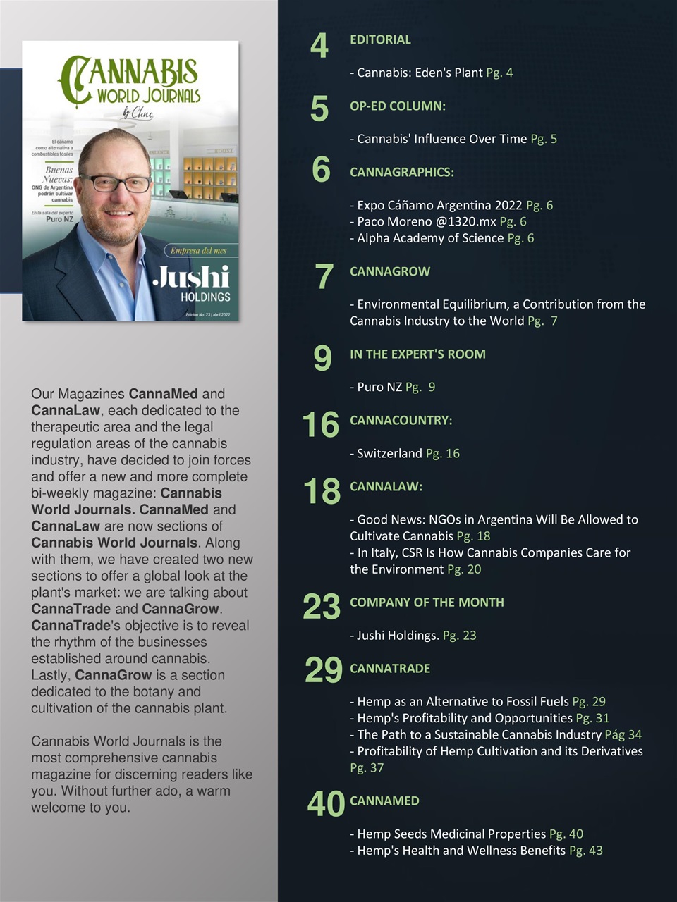 Cannabis World Journals Preview Pages