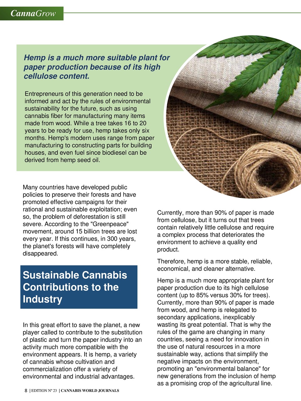 Cannabis World Journals Preview Pages