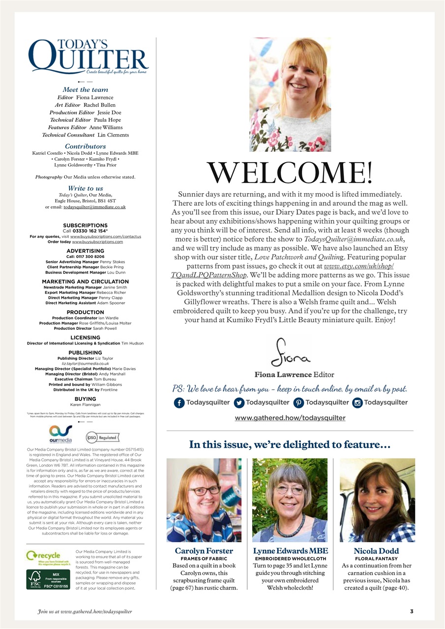 Today’s Quilter Preview Pages