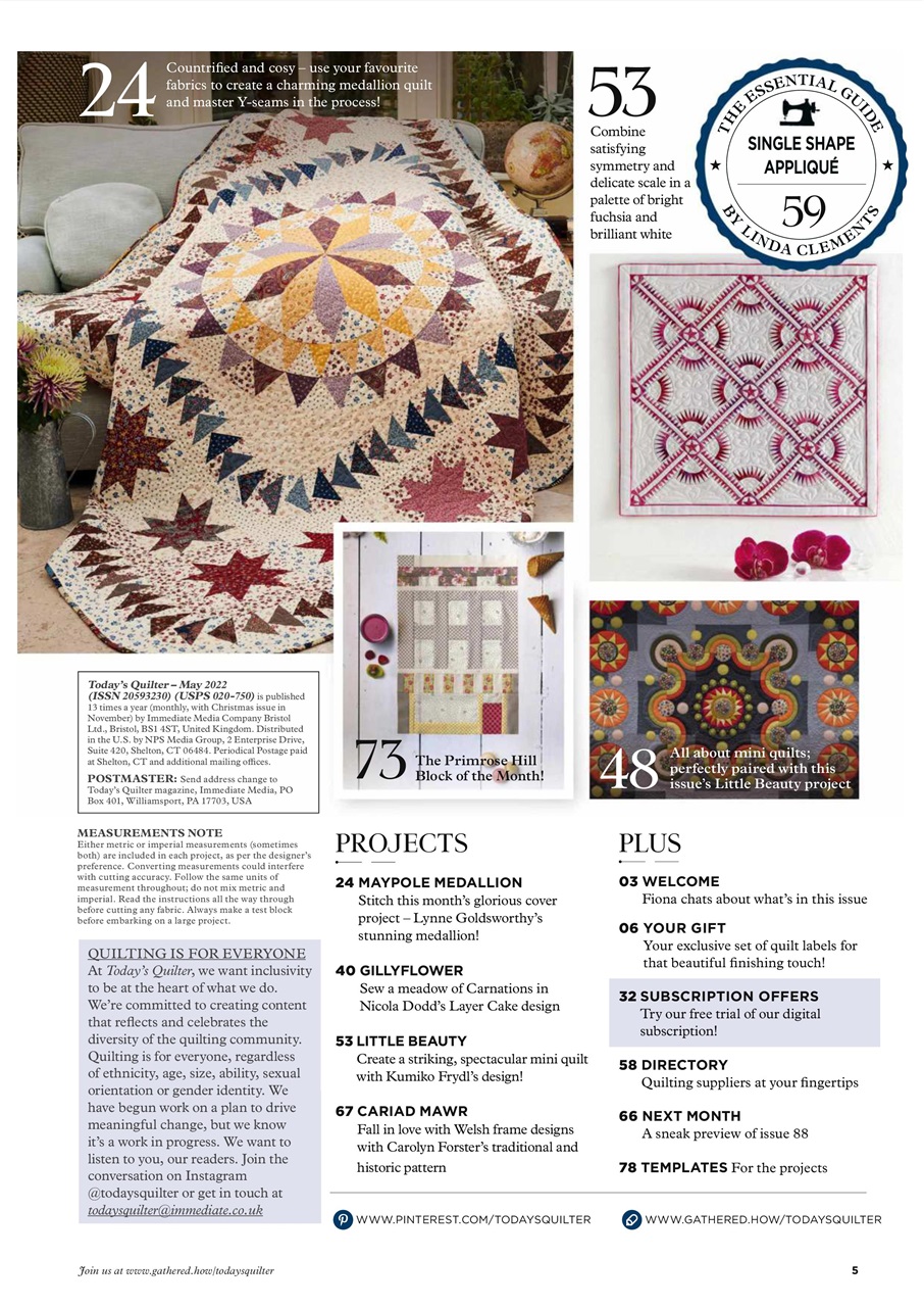 Today’s Quilter Preview Pages