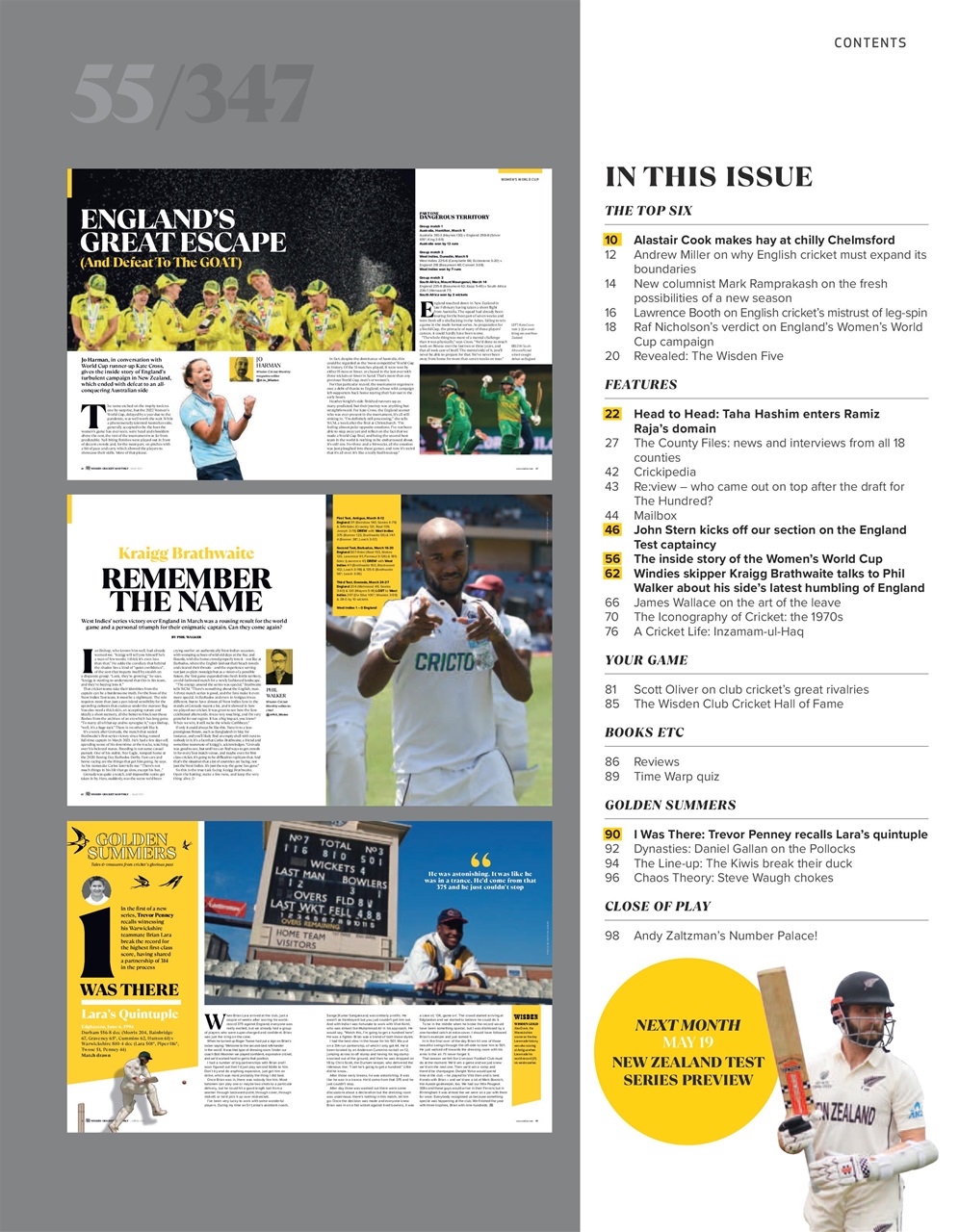 Wisden Cricket Monthly Preview Pages