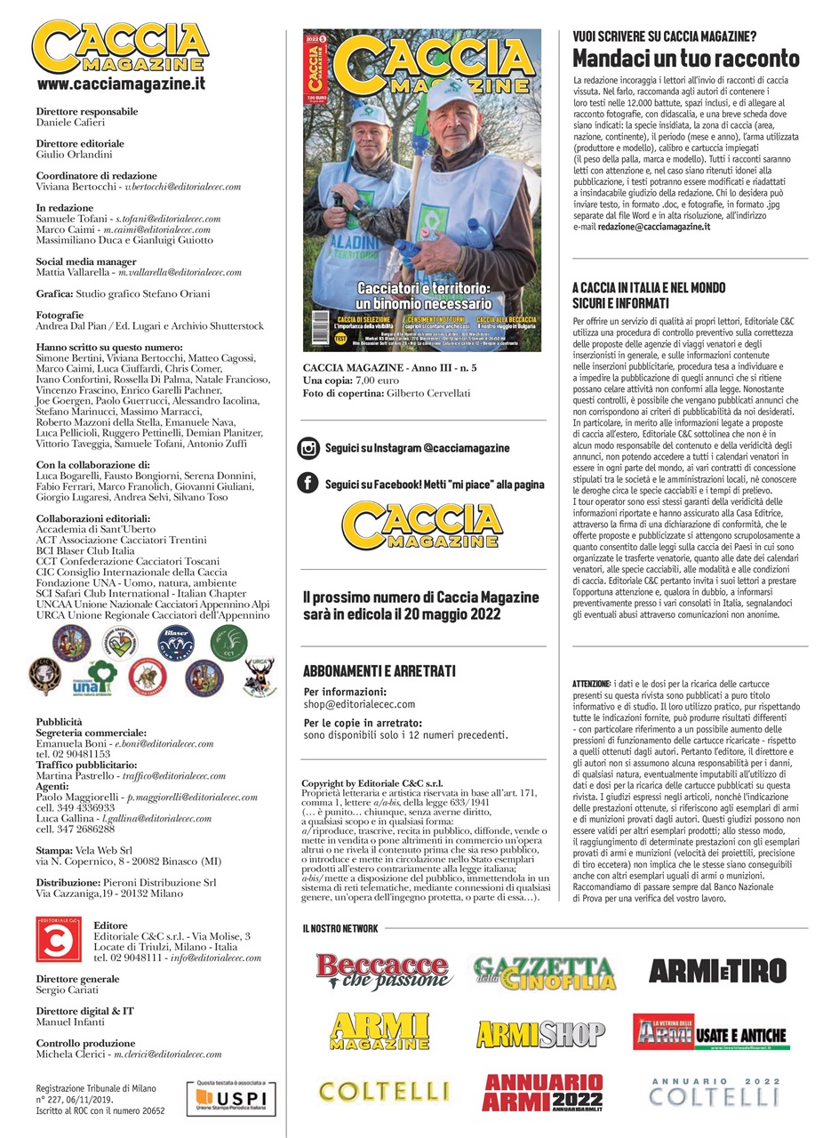 Caccia Magazine Preview Pages