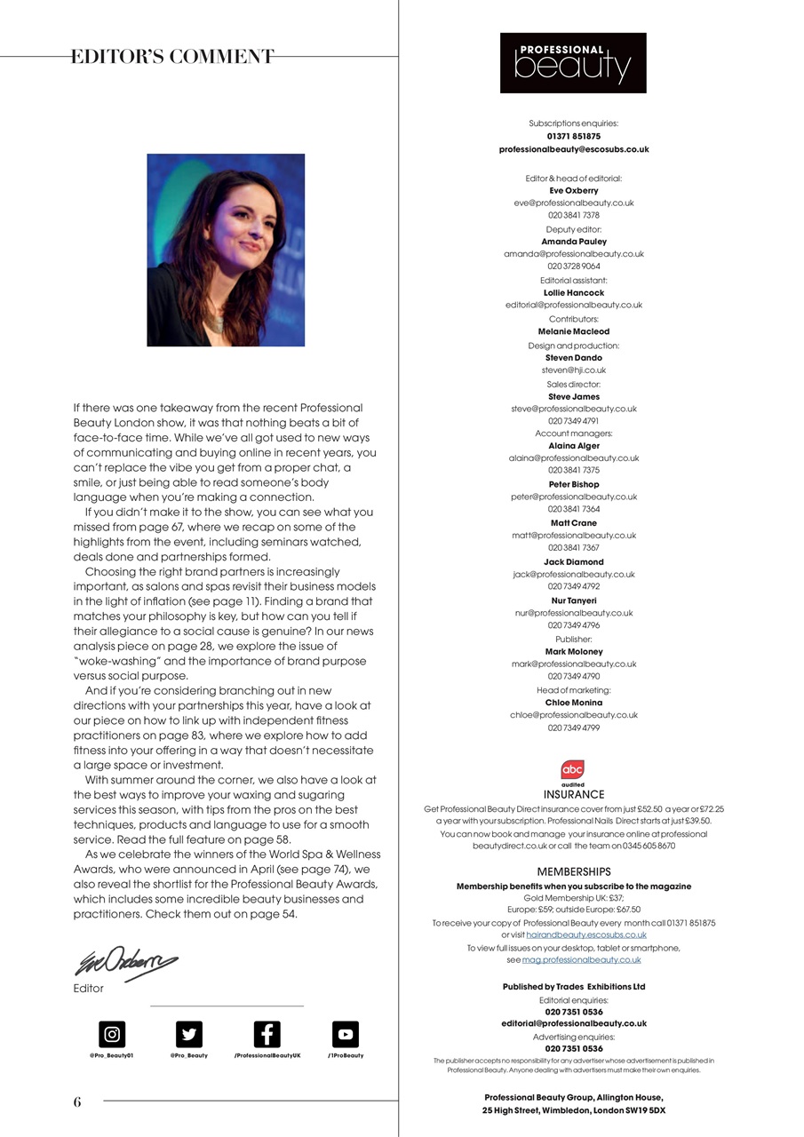 Professional Beauty Preview Pages