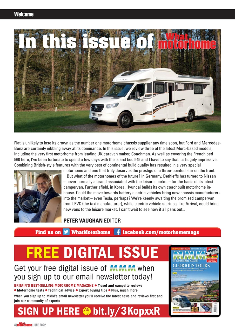 What Motorhome magazine Preview Pages