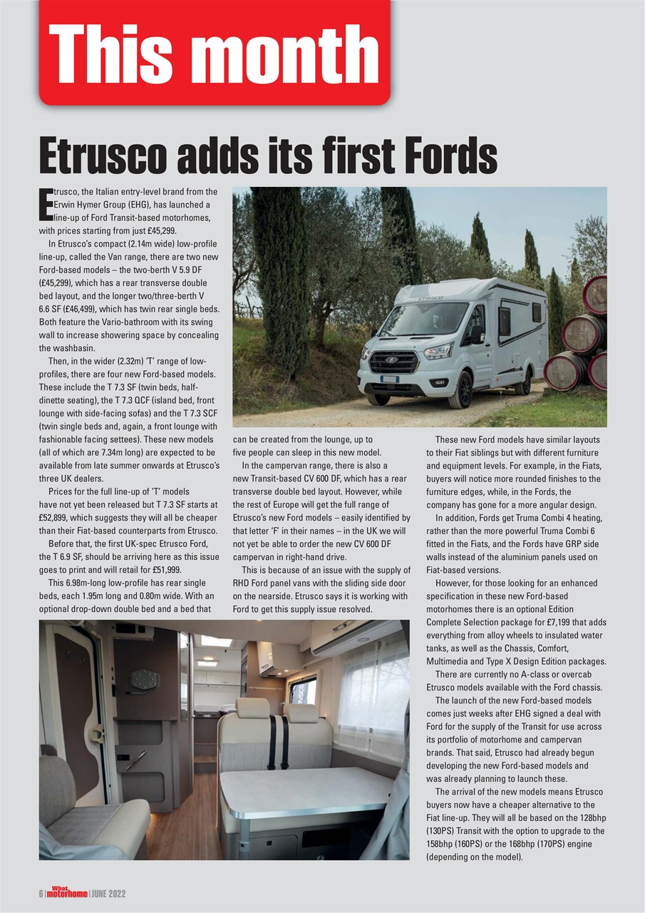 What Motorhome magazine Preview Pages