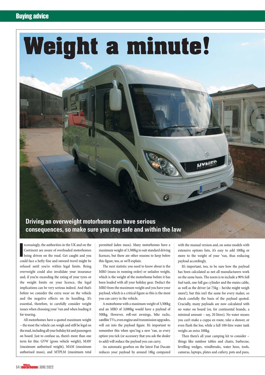 What Motorhome magazine Preview Pages