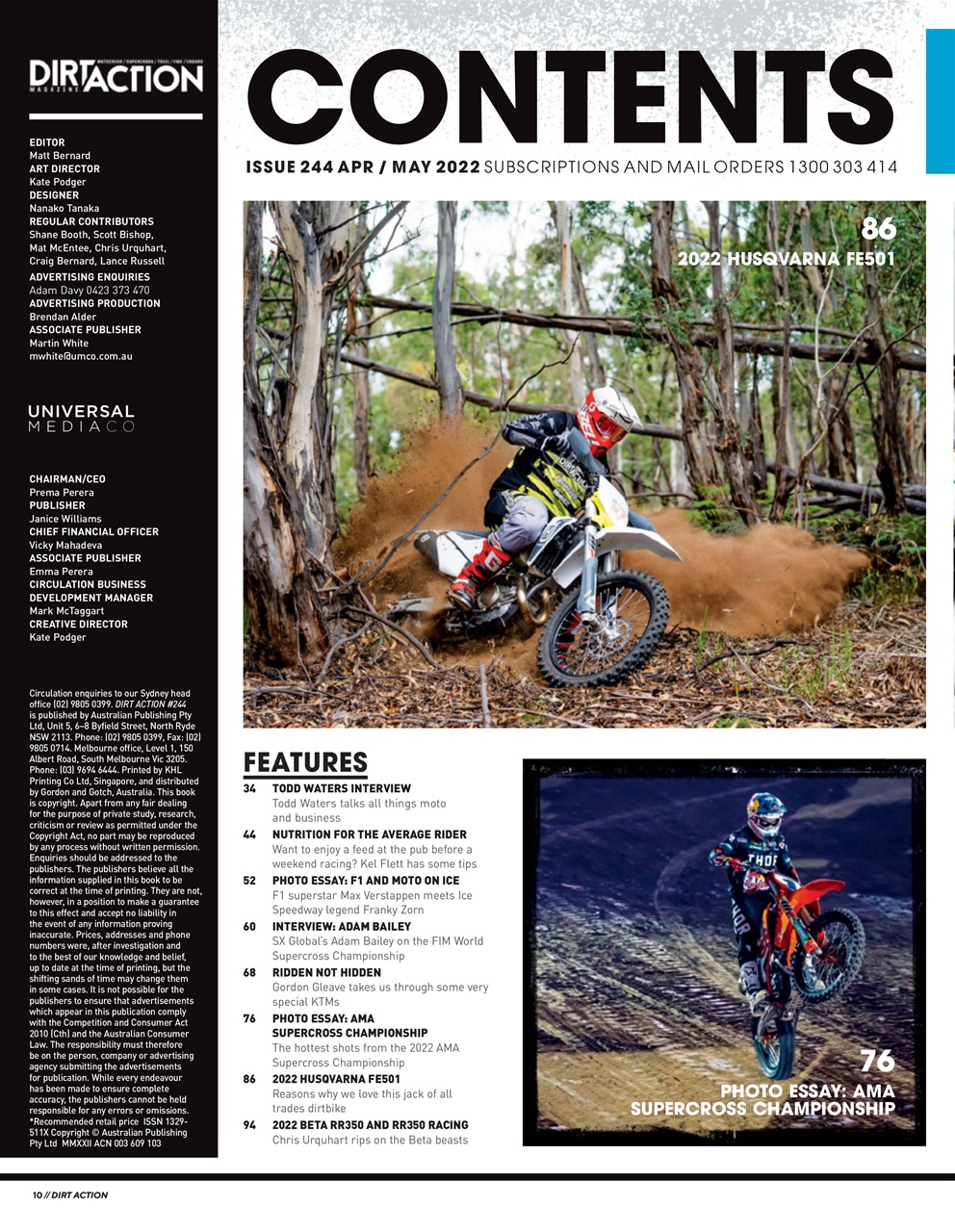 Dirt Action Preview Pages