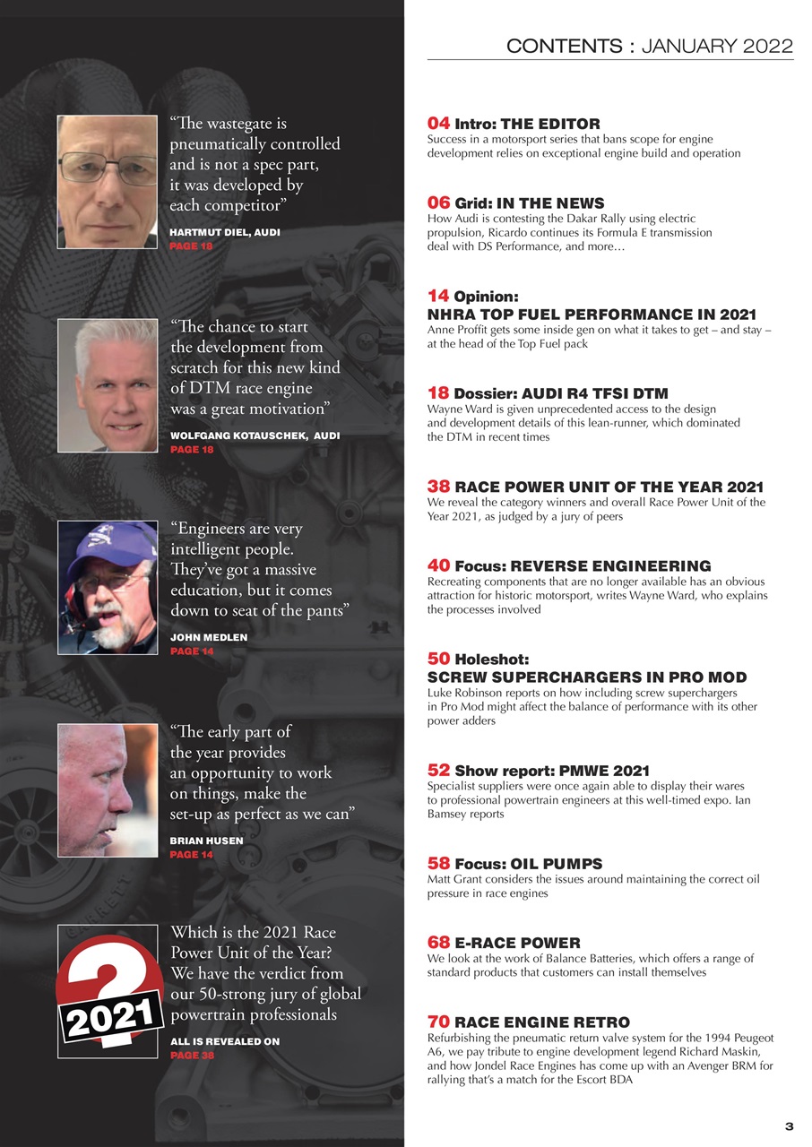 Race Engine Technology Preview Pages