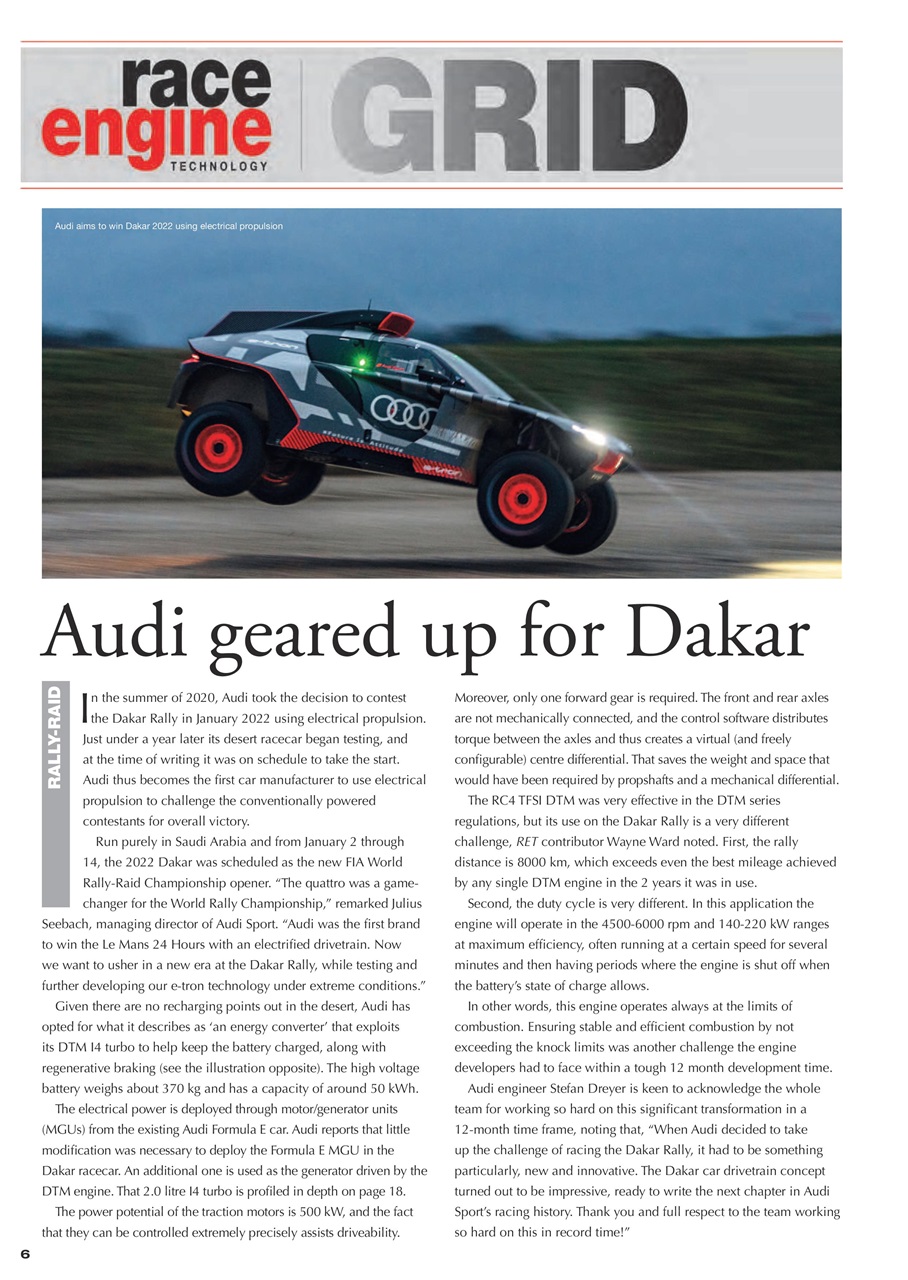 Race Engine Technology Preview Pages