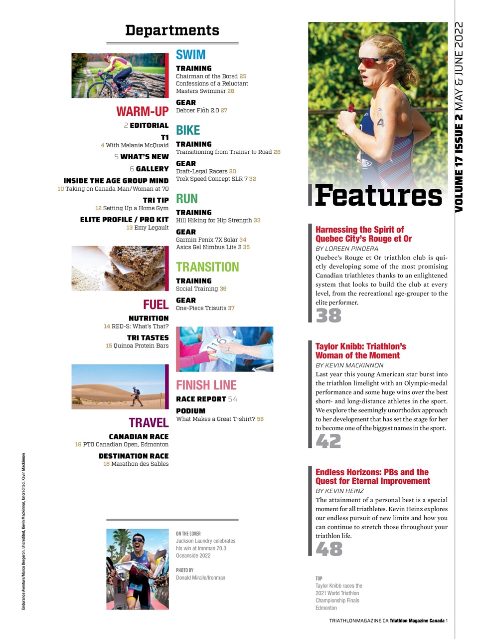 Triathlon Magazine Canada Preview Pages