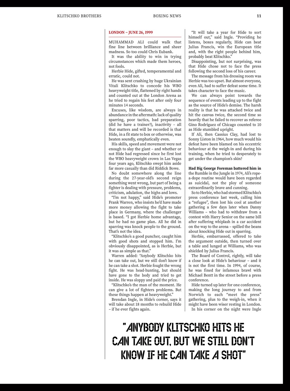 Boxing News Presents Preview Pages