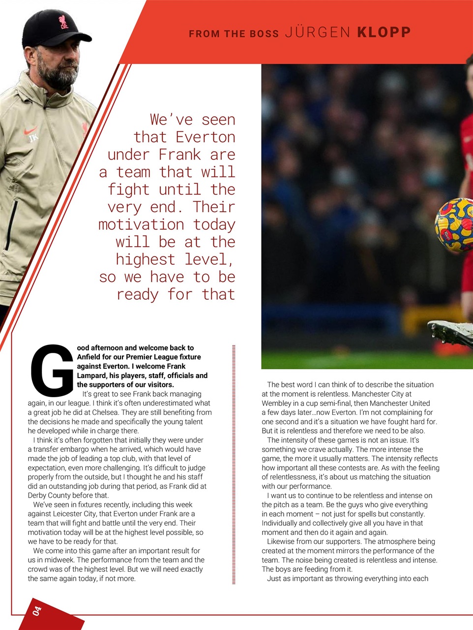 Liverpool FC Programmes Preview Pages