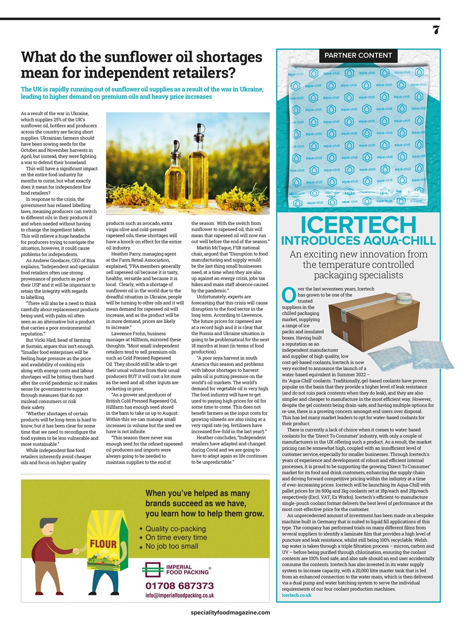 Speciality Food Preview Pages