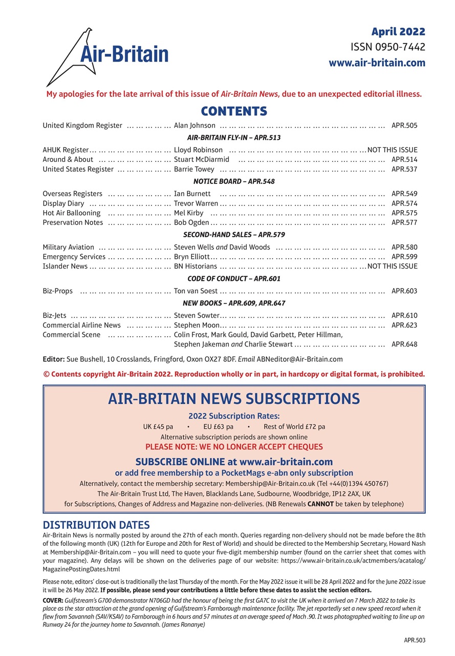 Air Britain News Preview Pages
