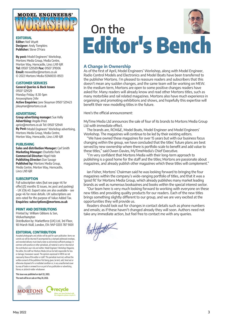 Model Engineer & Workshop Magazine Preview Pages