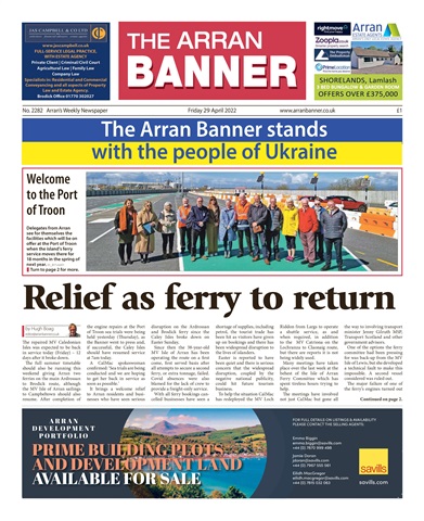 Arran Banner issue 29/04/2022