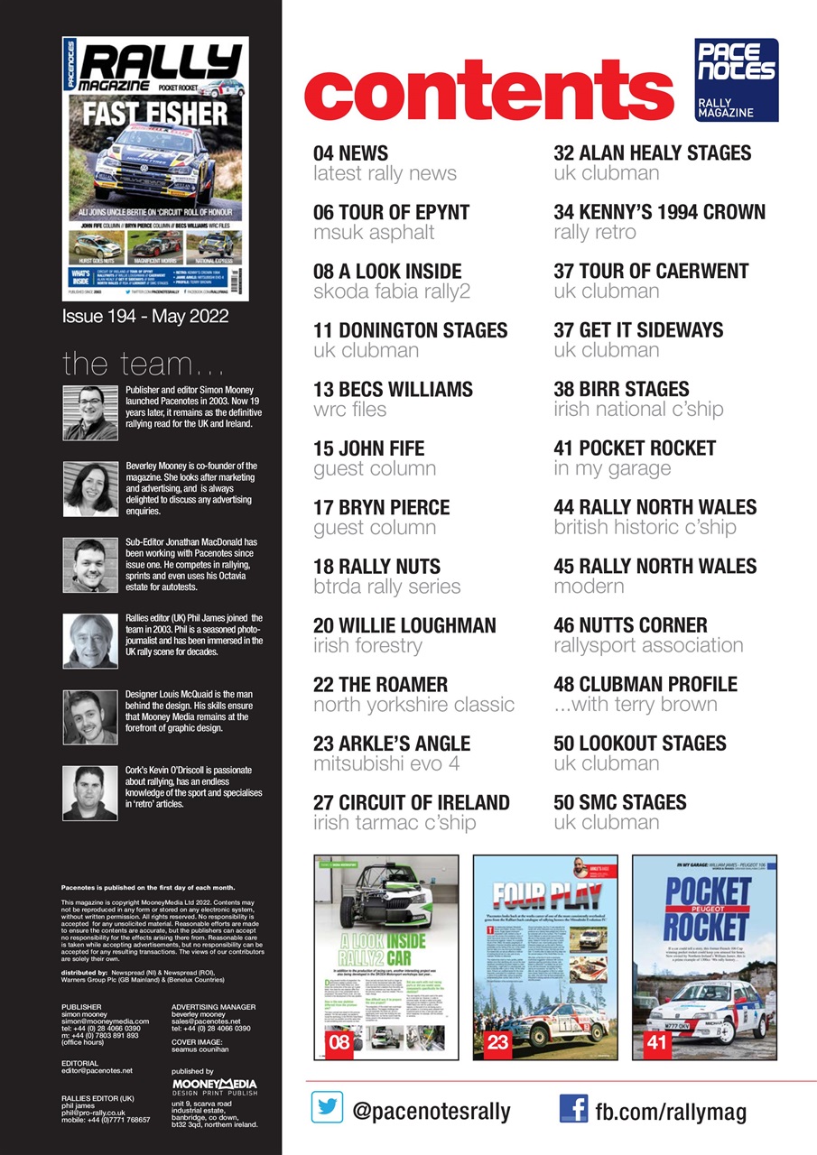 Pacenotes Rally magazine Preview Pages