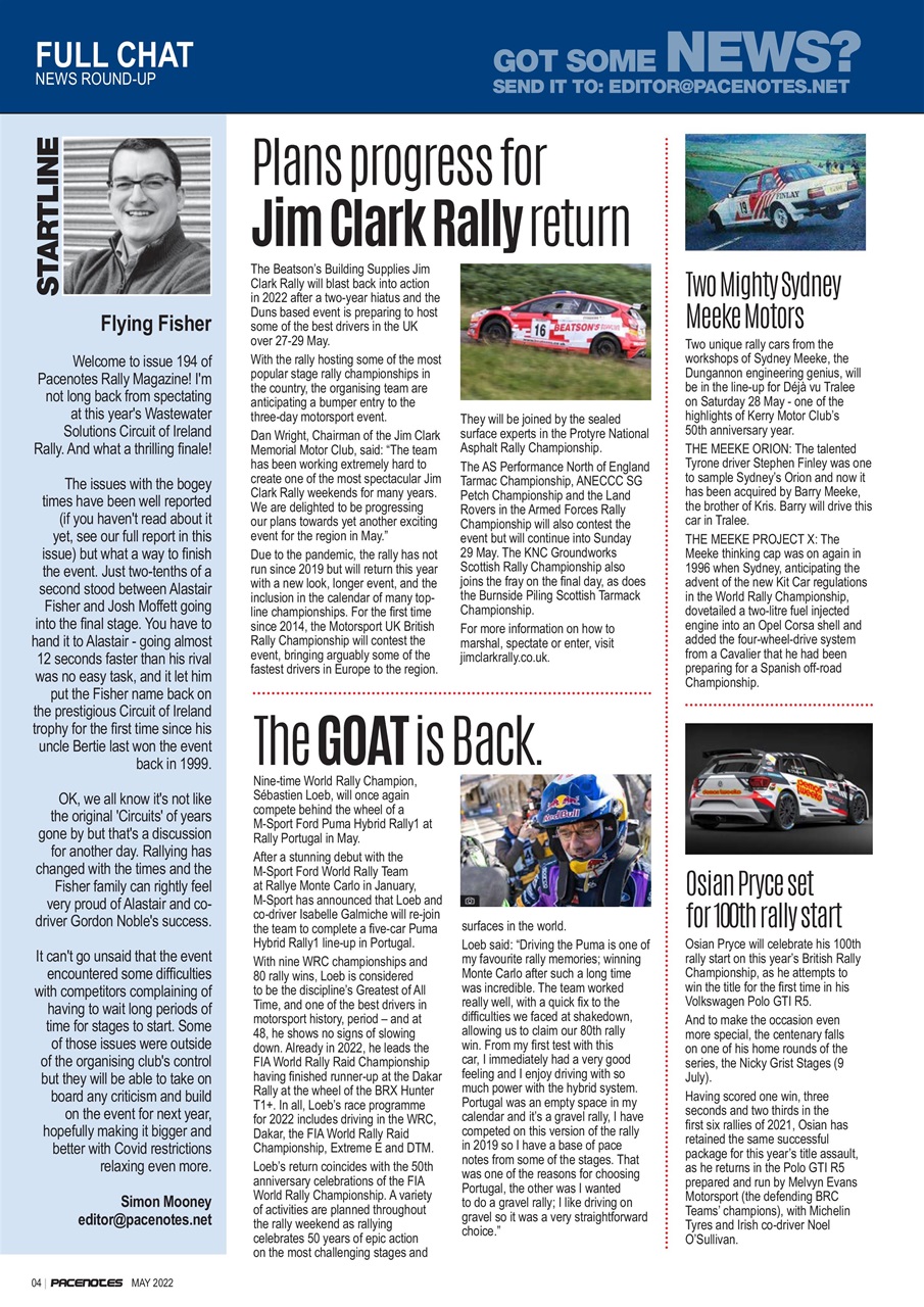 Pacenotes Rally magazine Preview Pages