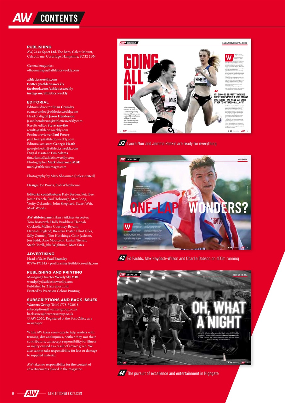 AW – Athletics Weekly Magazine Preview Pages