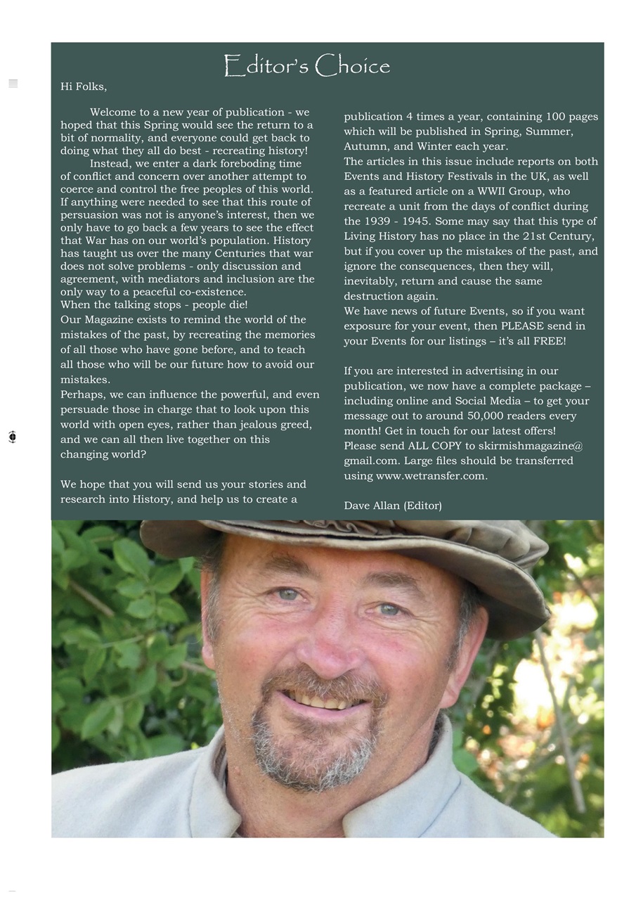 Skirmish Living History Preview Pages