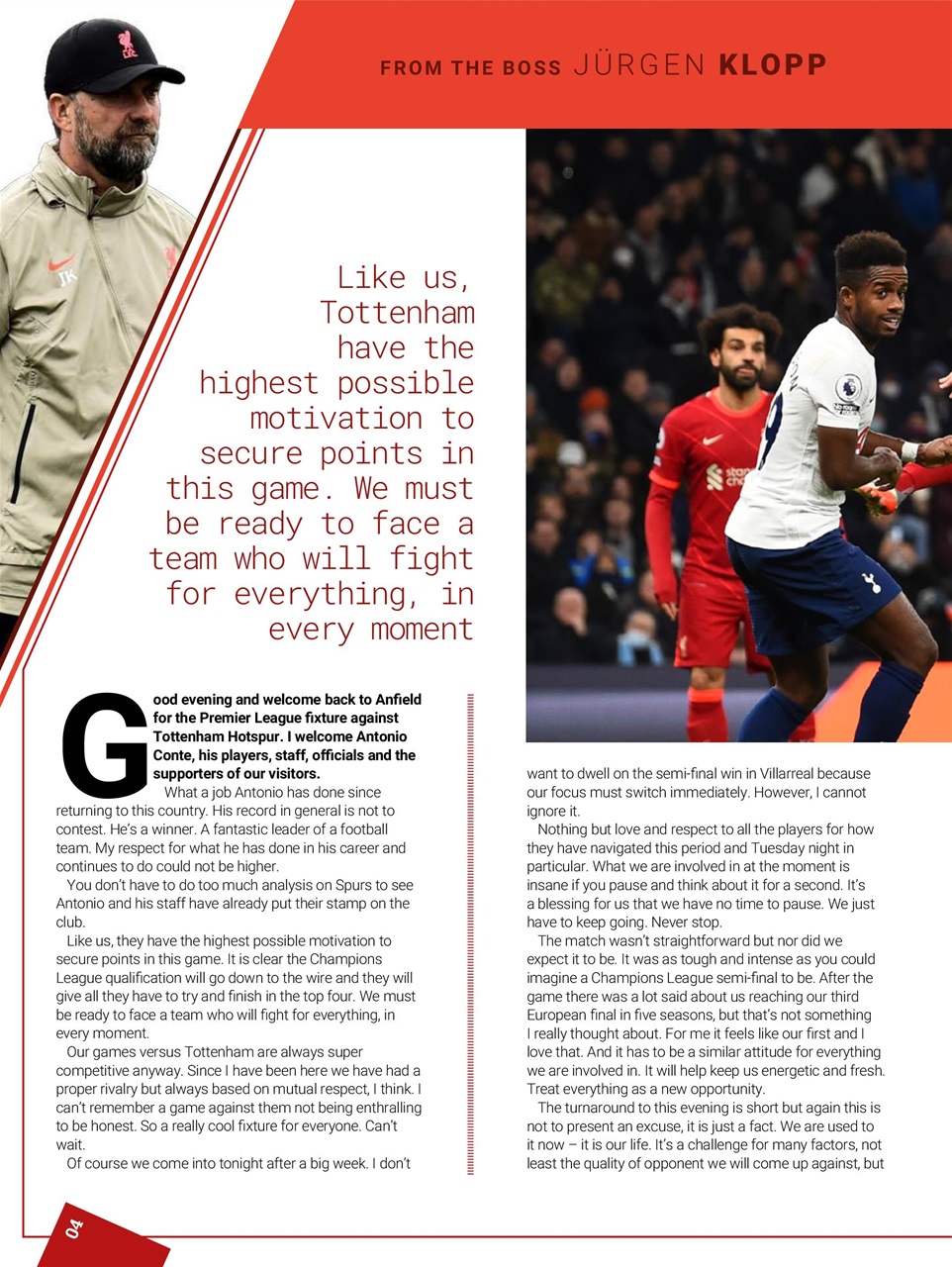 Liverpool FC Programmes Preview Pages