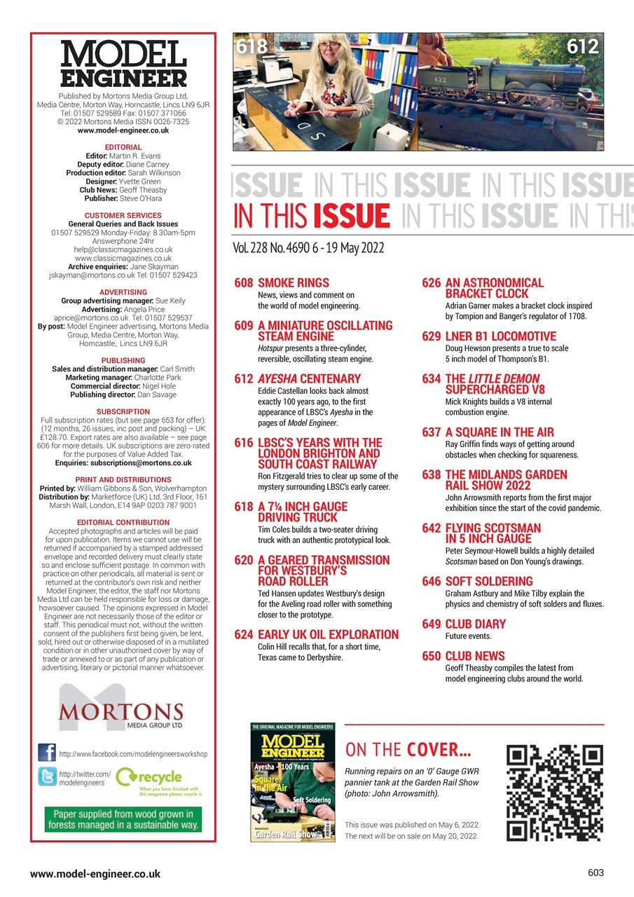 Model Engineer Preview Pages