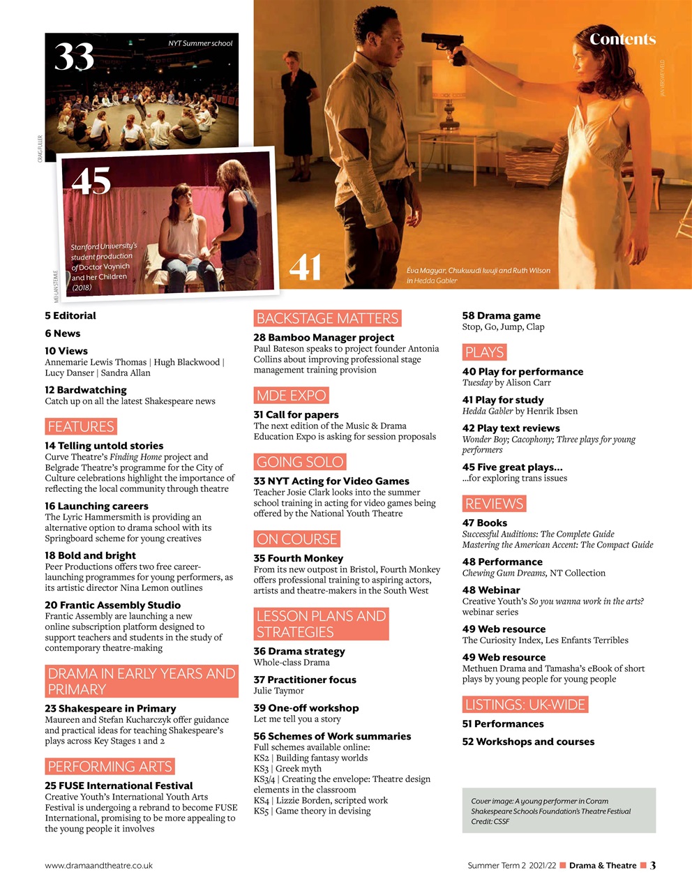 Drama and Theatre Preview Pages