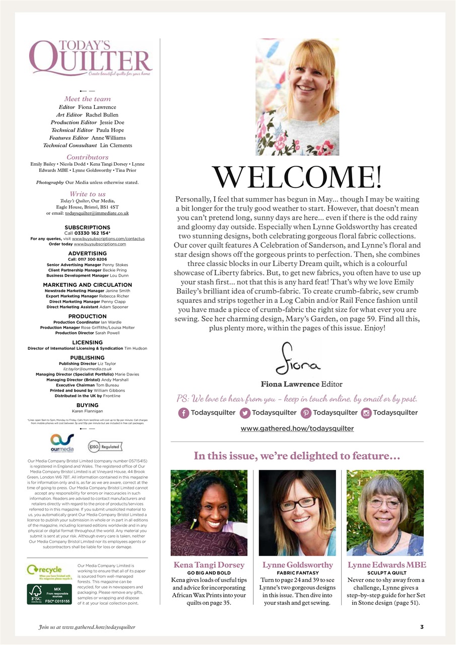 Today’s Quilter Preview Pages