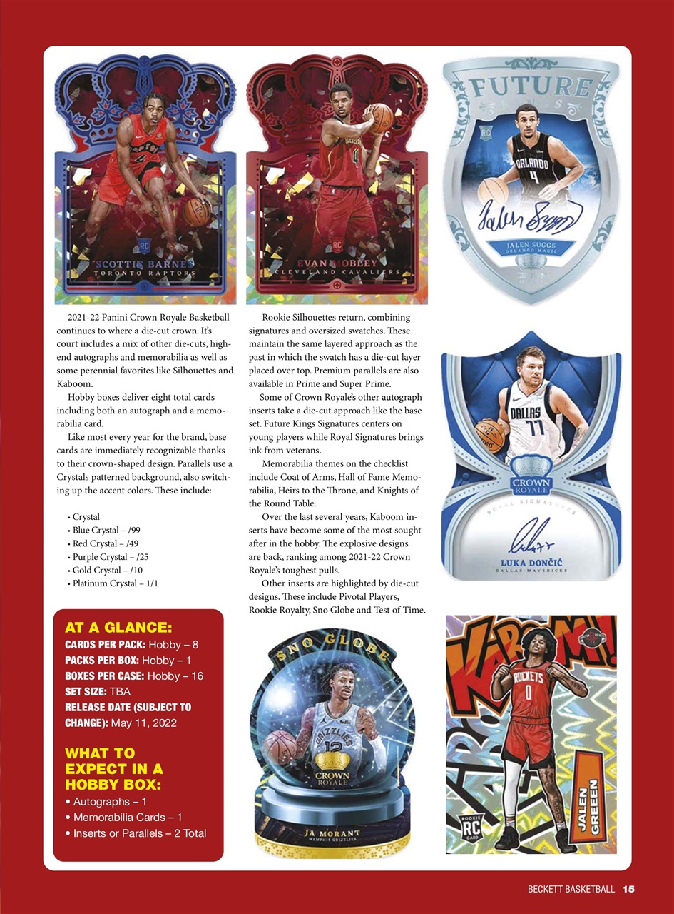 Beckett Basketball Magazine Preview Pages
