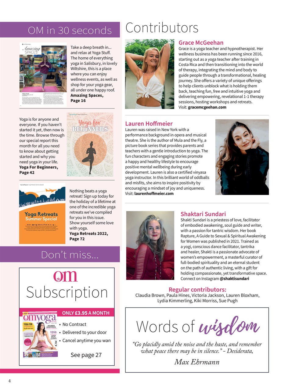 OM Yoga Magazine Preview Pages