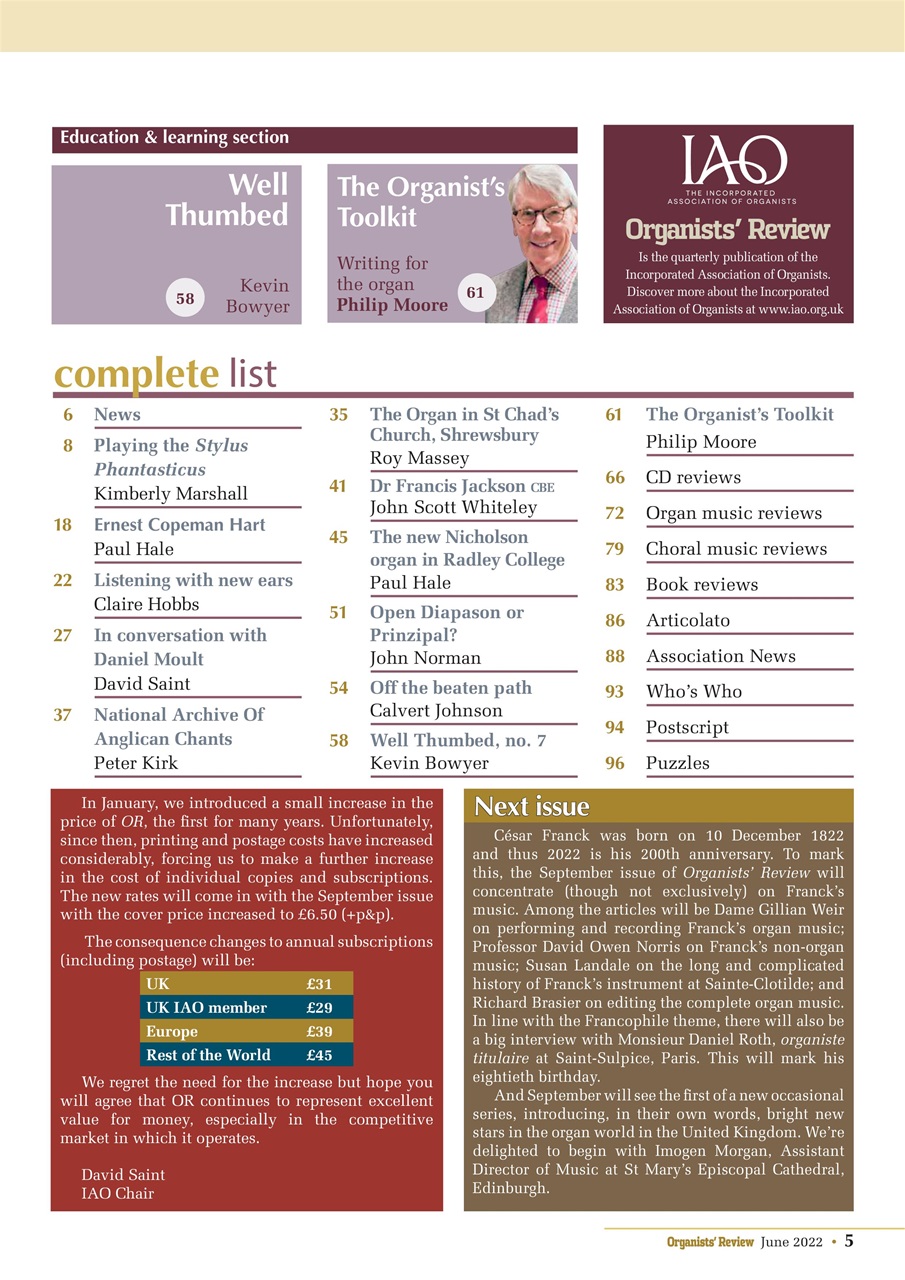 Organists' Review Preview Pages