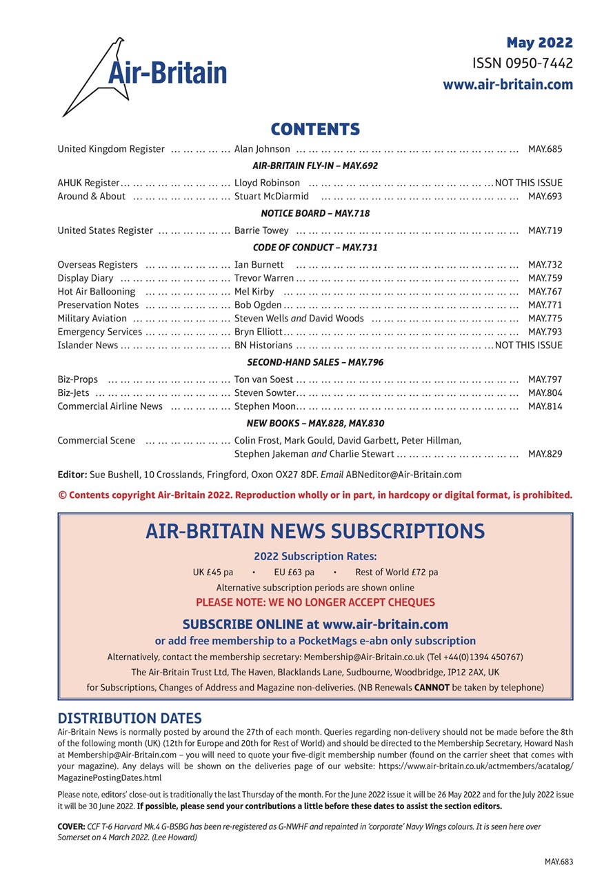 Air Britain News Preview Pages