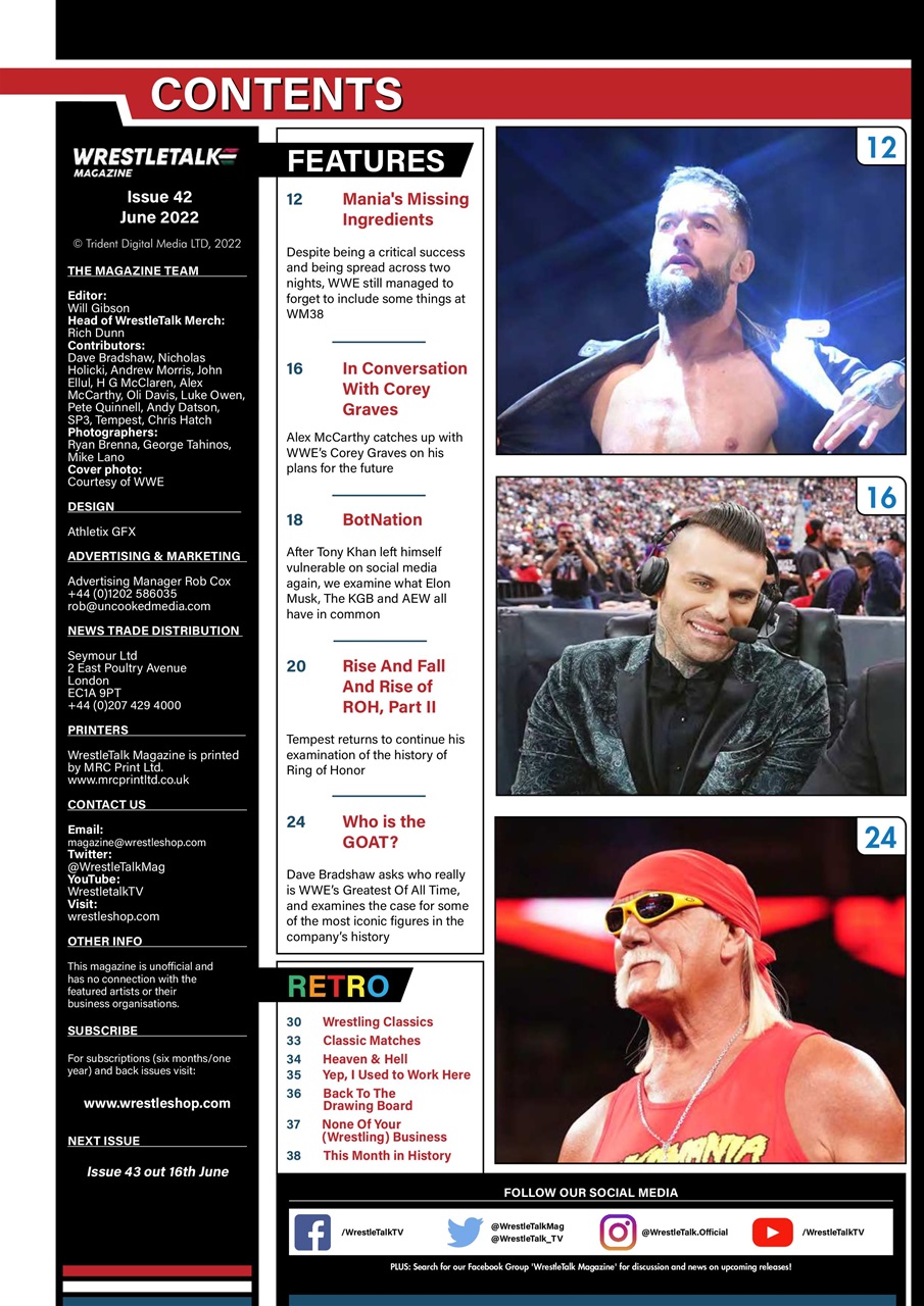 Wrestletalk Magazine Preview Pages