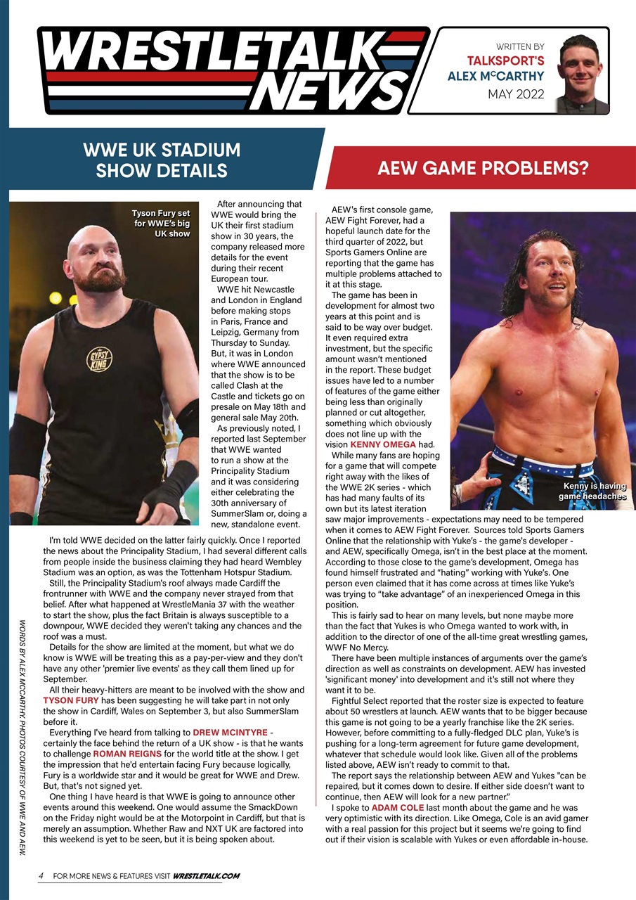 Wrestletalk Magazine Preview Pages