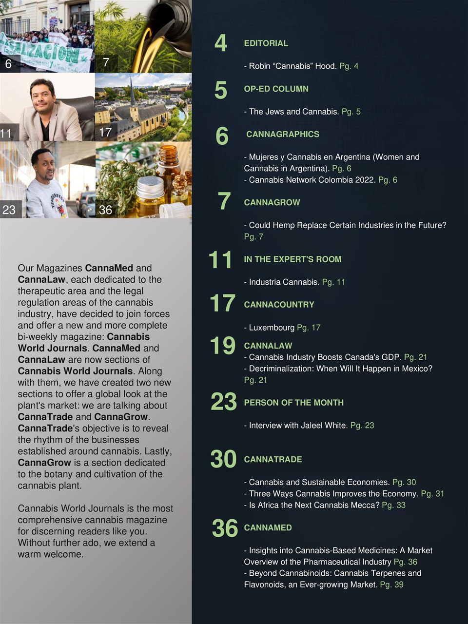 Cannabis World Journals Preview Pages