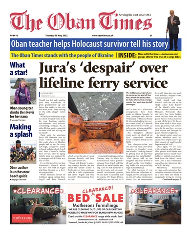 The Oban Times & Lochaber Times issue 19th May, 2022
