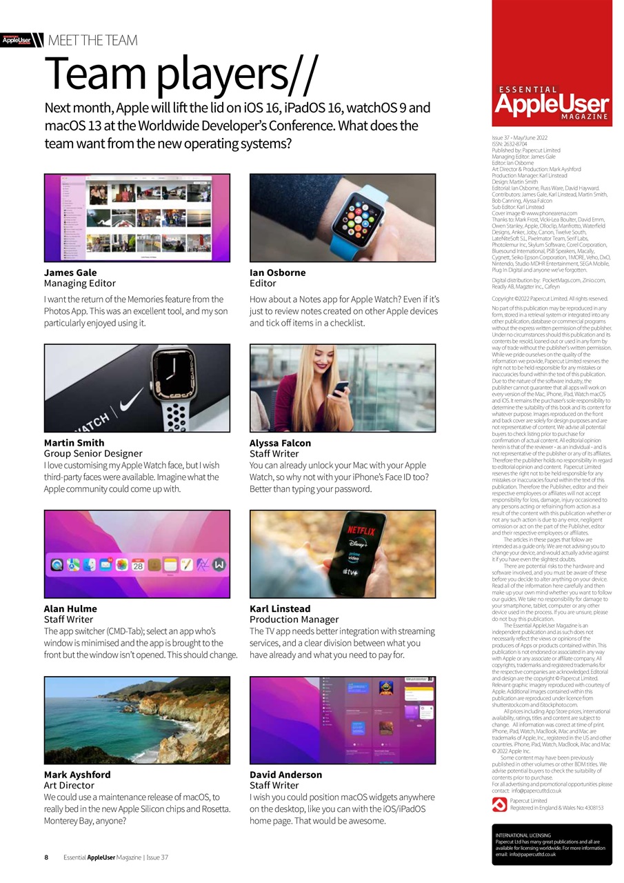 Essential Apple User Preview Pages