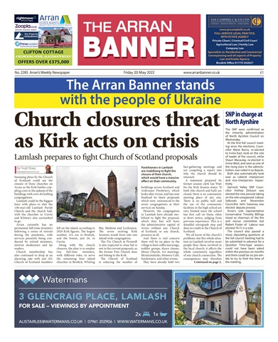 Arran Banner issue 20/05/2022