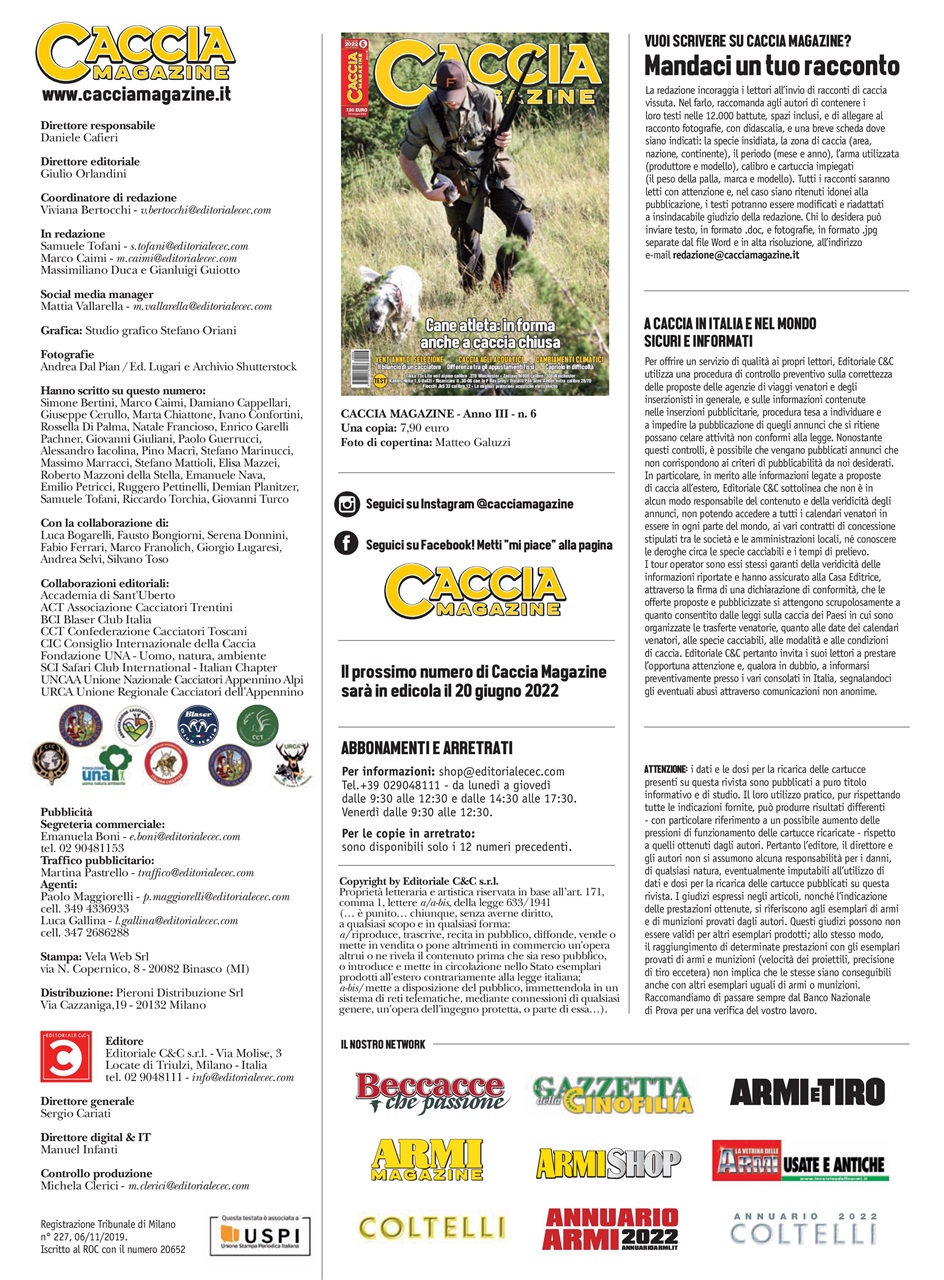 Caccia Magazine Preview Pages