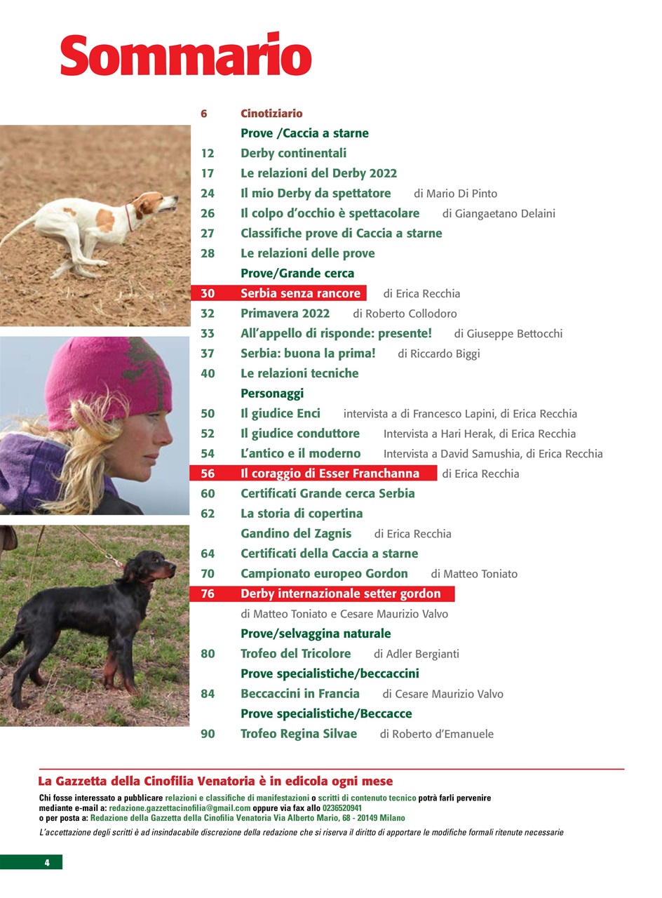 La Gazzetta Della Cinofilia Venatoria Preview Pages