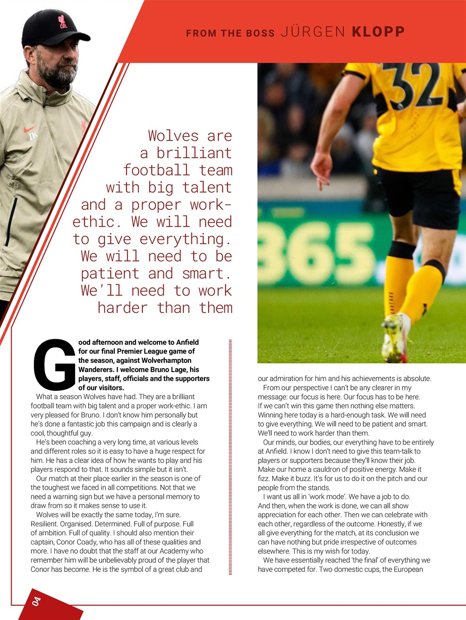 Liverpool FC Programmes Preview Pages