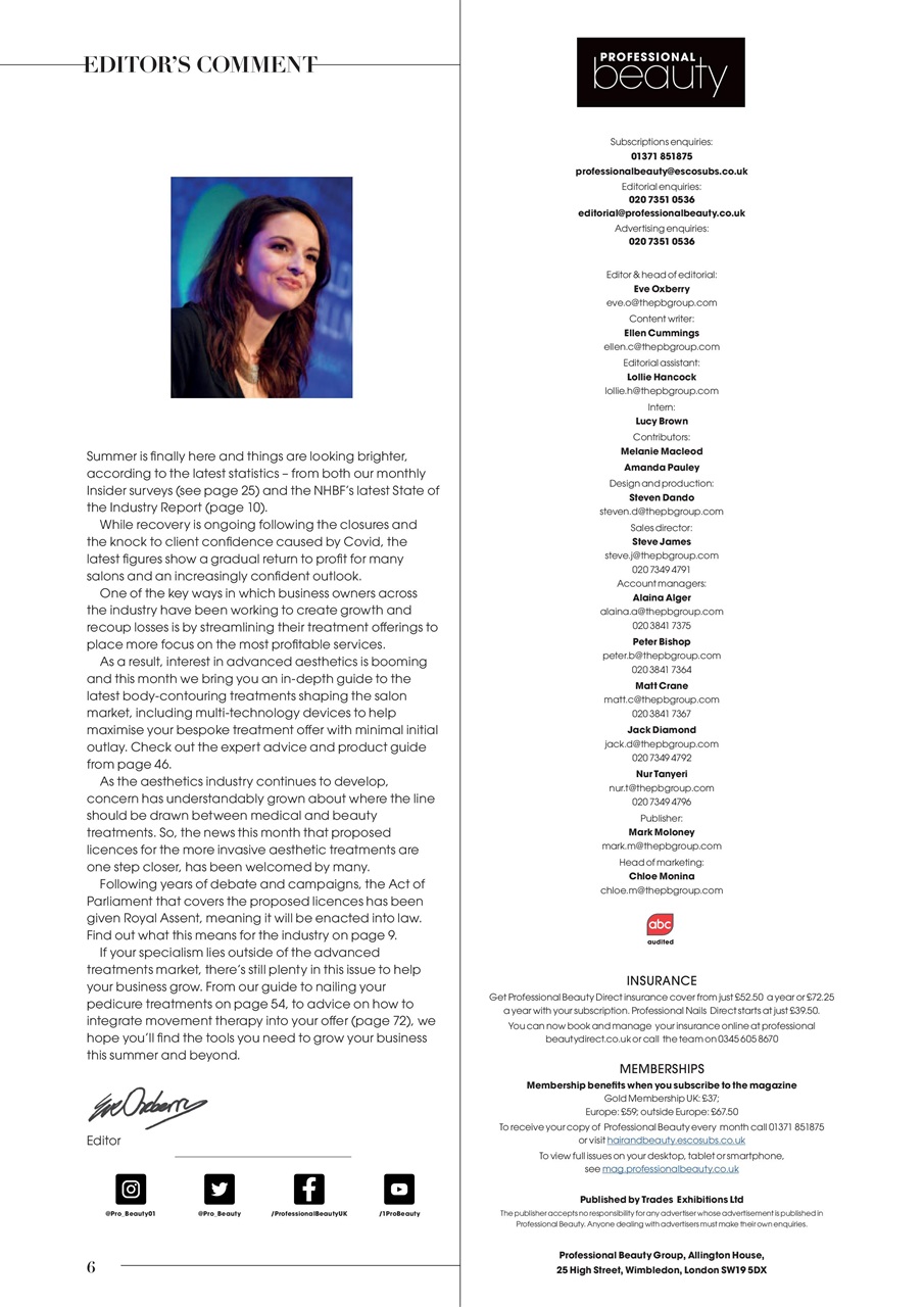 Professional Beauty Preview Pages