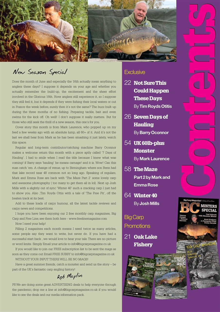 Big Carp Magazine Preview Pages